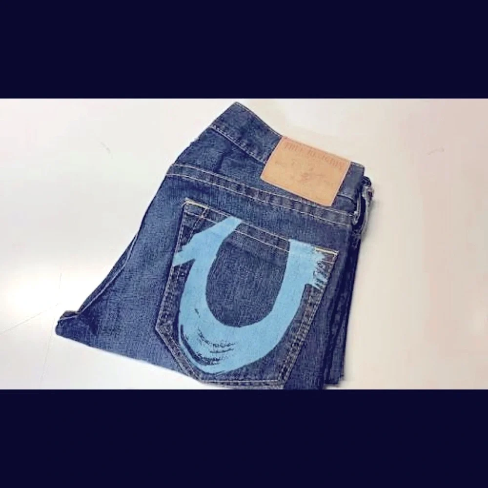 True Religion painted brush flop pockets Jeans